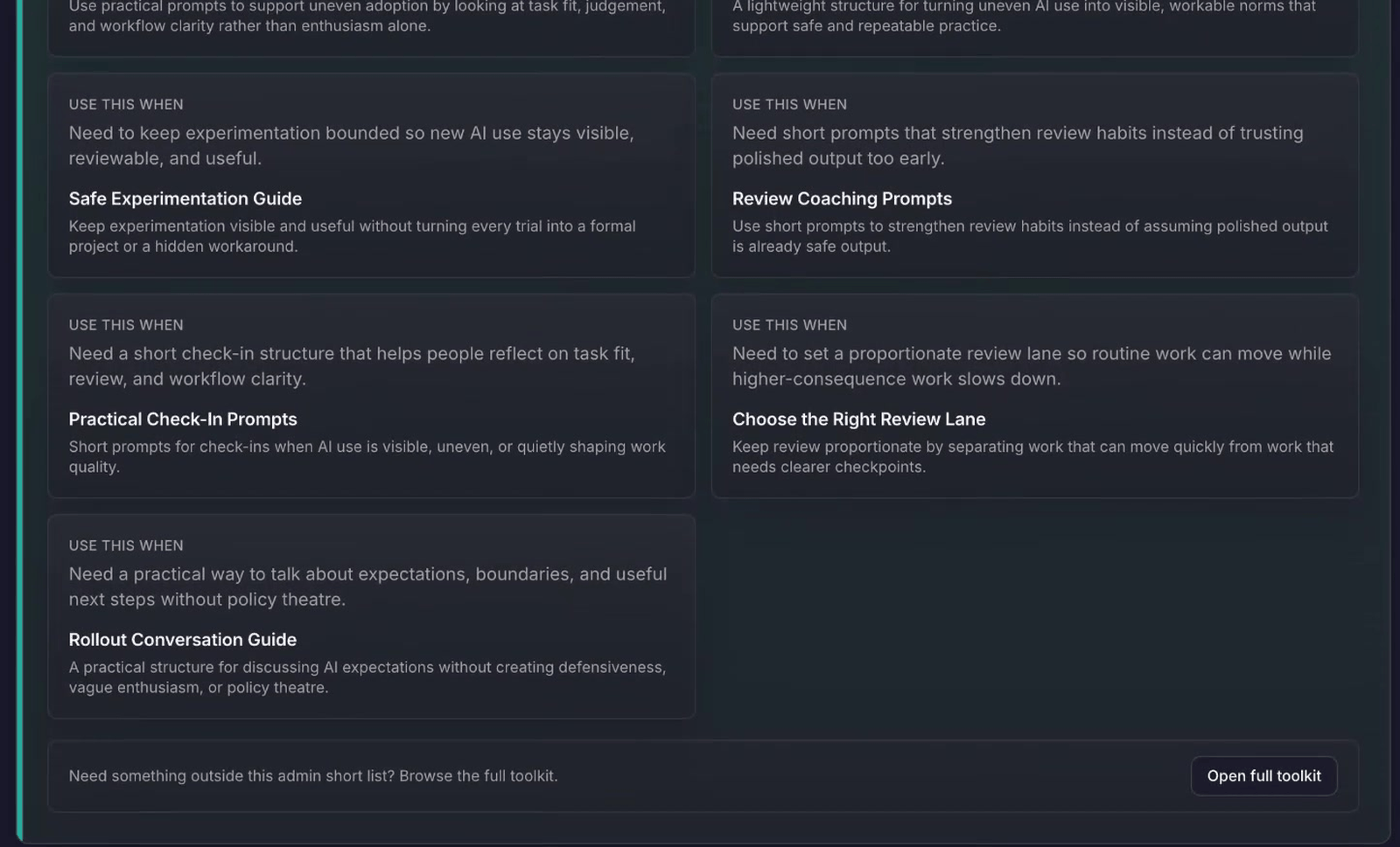 WAIA practical admin toolkit containing resources for workplace AI rollout
